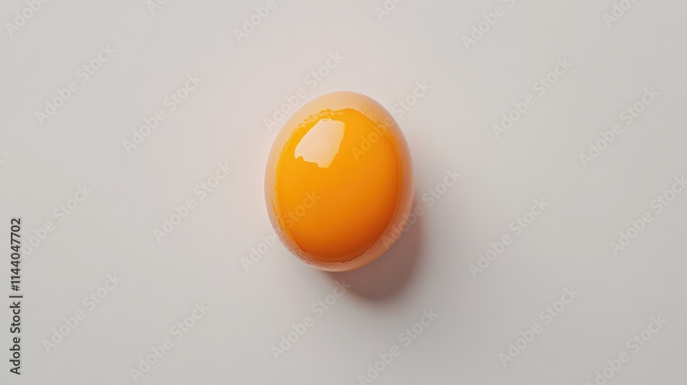 Poster raw chicken egg yolk isolated on white background highlighting its vibrant color and smooth texture 
