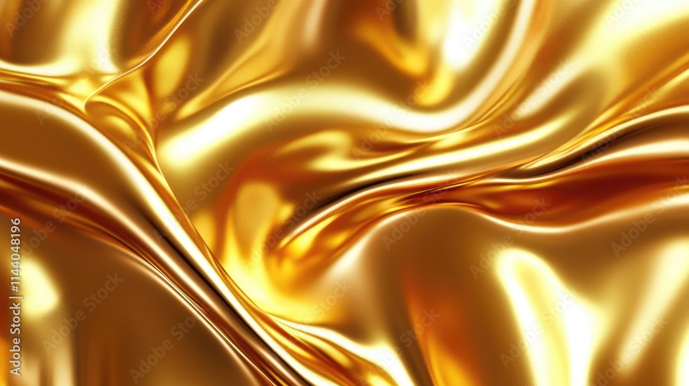 Poster gold metallic abstract texture with smooth flowing patterns for luxurious design backgrounds and mod