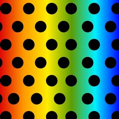 Dots on rainbow background 