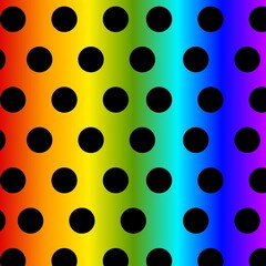 Dot pattern on rainbow background 