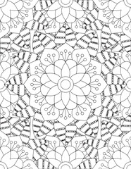 Naklejka premium Flower Coloring Pages & Books for Adult