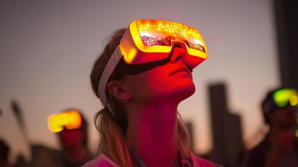 Immersed Woman at Vibrant Virtual Music Festival