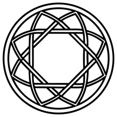  Geometric Star of David Symbol in a Circular Design