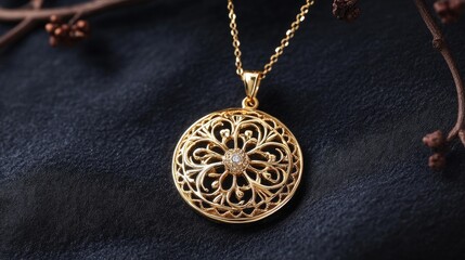 Elegant 14k Gold Necklace with Intricate Pendant and Delicate Chain for Modern Jewelry Fashion