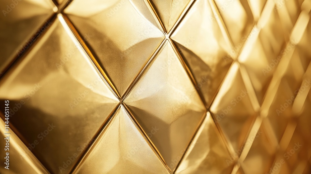 Poster golden diagonal pattern texture with reflective surfaces creating an elegant abstract background for