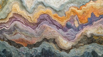 Colorful layers of gneiss rock showcasing natural geological formations and mineral textures in a stunning abstract style