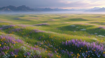 Flowering Meadow in Spring.