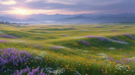 Flowering Meadow in Spring.
