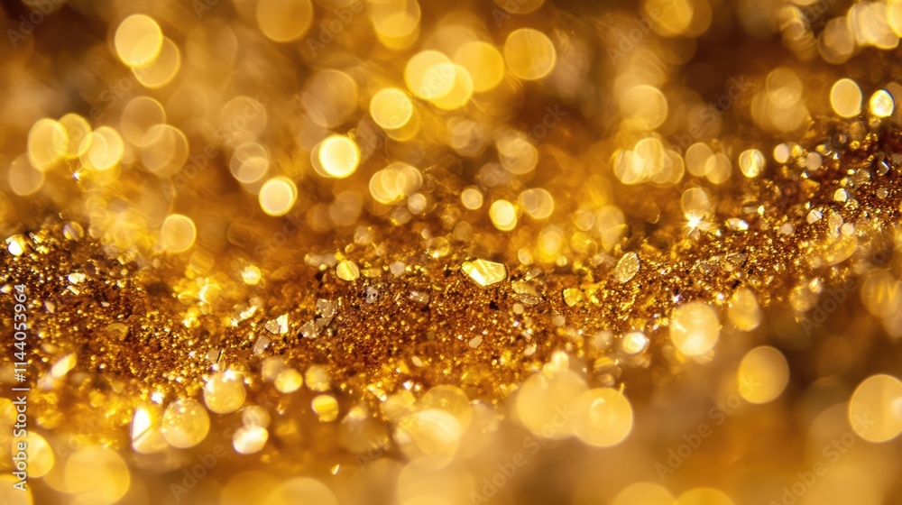 Poster elegant gold abstract background featuring shimmering bokeh lights in a defocused arrangement creati
