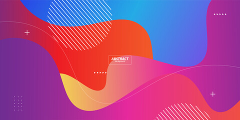 Dynamic abstract background with colorful waves with wave shapes and lines. Simple stylish background with fresh and colorful creative elements. Vector Eps10