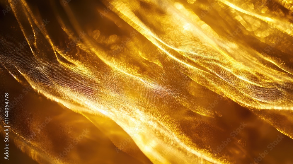 Poster abstract golden light waves creating a mesmerizing background with luminous textures and shimmering 