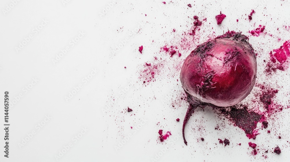 Aufkleber freshly harvested beetroot on a white background showcasing the vibrant color and texture suitable f