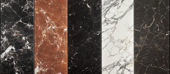Elegant ceramic wall and floor tiles with glossy and matte finishes showcasing high resolution random marble patterns for interior design