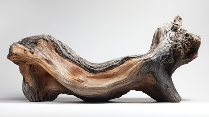 Obraz premium Gnarled wooden trunk showcasing intricate grain patterns and unique textures for artistic and decorative use