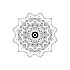 Intricate Mandala Design with Geometric Patterns and Elegant Symmetry in Black and