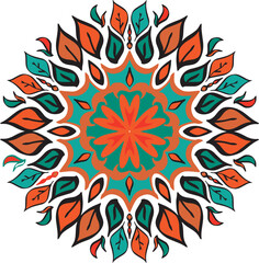 Vector ornament, abstract floral mandala, Decorative round ornament, Anti-stress therapy pattern