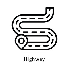 Highway  Vector Outline Icon. Eps 10 File