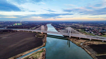 suspension bridge over the Vistula River