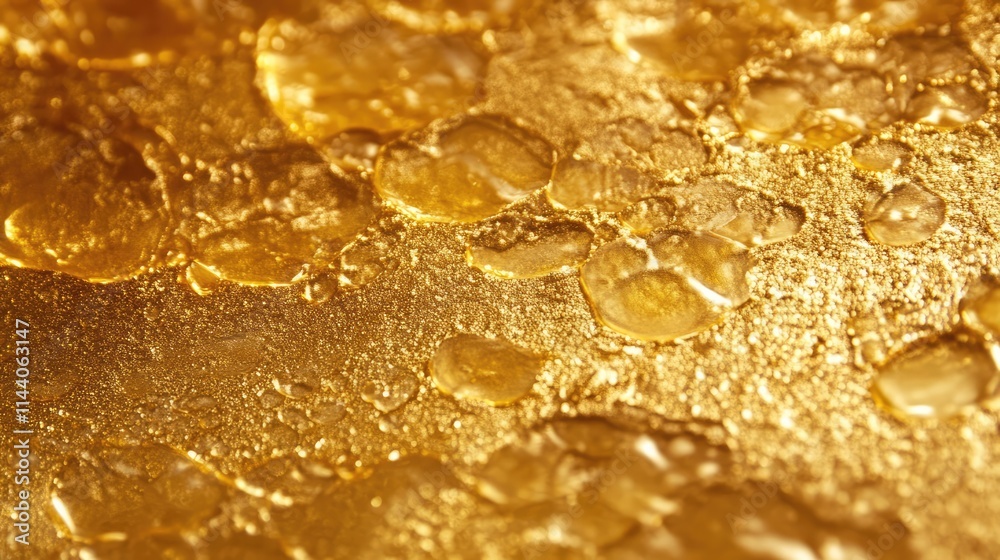 Poster gold textured abstract background with bubbles featuring bokeh elements for luxurious and elegant de