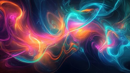 
An abstract digital artwork representing the flow of data through a neural network, with glowing, interconnected nodes and vibrant