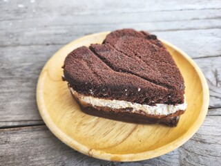 Heart of chocolate cake valentines day