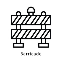 Barricade  Vector Outline Icon. Eps 10 File