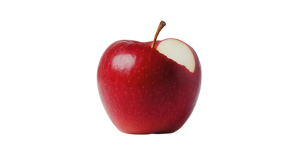 A Crisp Red Apple with a Bite Taken Out for Health and Nutrition Themes in Fresh Food Photography.