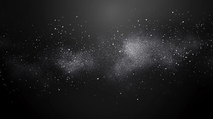 Obraz premium A mesmerizing abstract representation of a starry night with sparkling dust on a black background.