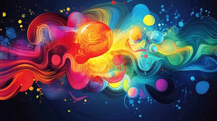Vibrant abstract artwork showcasing a swirl of colors and dynamic patterns.