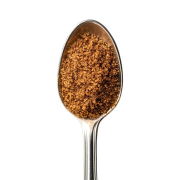 Brown Sugar Spoon on White Background for Culinary Use Transparent Background
