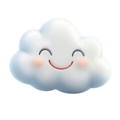 Cartoon Smiling Cloud for Children's Educational Content Transparent Background