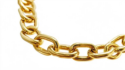 Fototapeta premium Close-up of a shiny gold chain displaying intricate links and a polished finish.