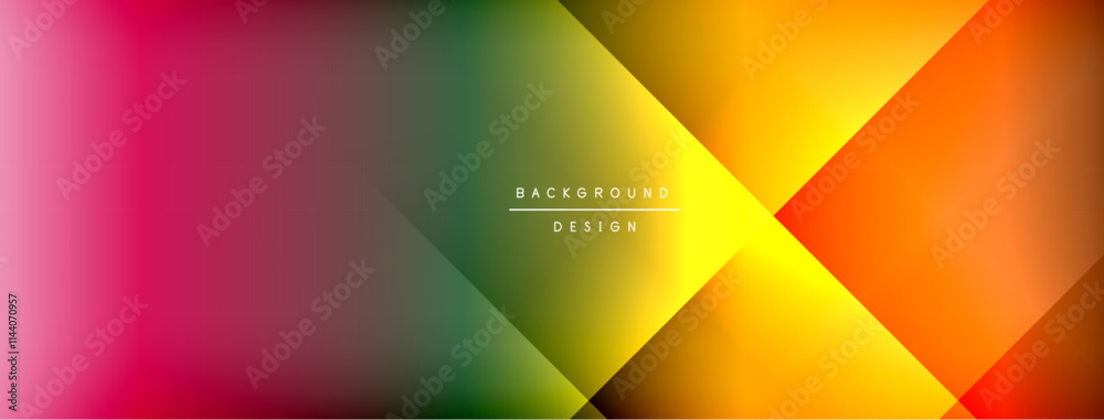 Poster Dynamic shadow lines with gradient colors geometric background