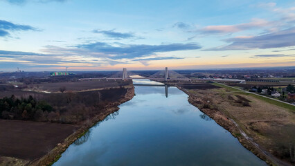 Obraz premium suspension bridge over the Vistula River