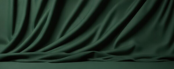 Fototapeta premium Deep green felt backdrop, soft matte finish, uniform color, color, monochrome, craft