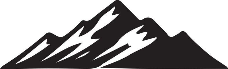 Mountain silhouette vector on transparent background 