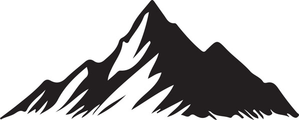 Mountain silhouette vector on transparent background 