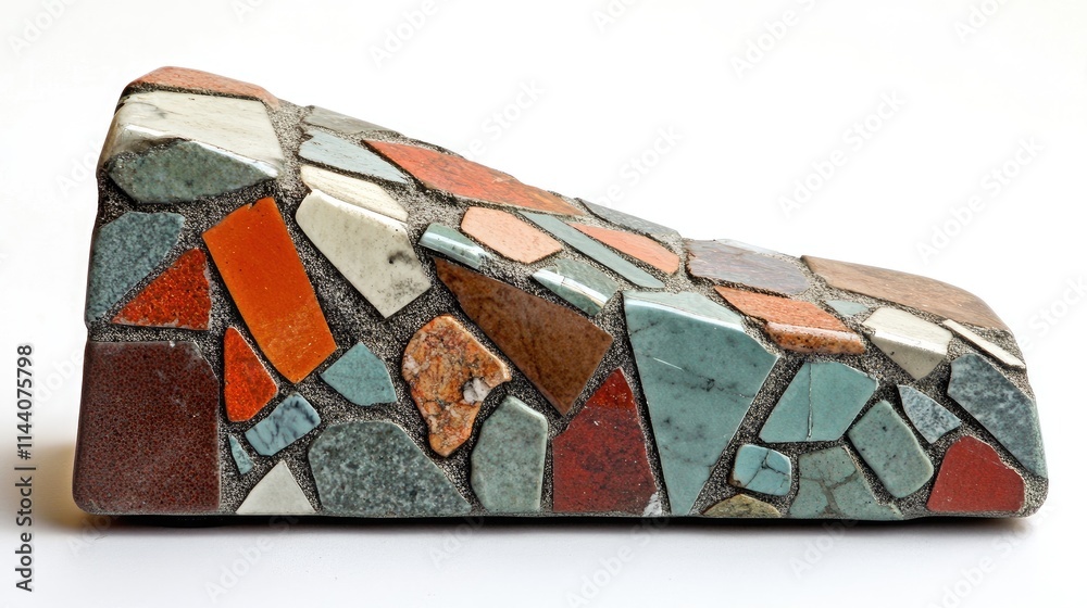 Aufkleber handcrafted mosaic door stop featuring vibrant colors and unique geometric patterns for home decor a
