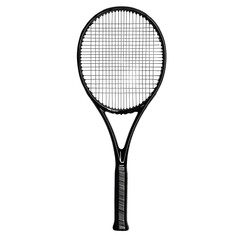 Close-Up View of a Sleek Tennis Racket for Sports Promotion Transparent Background
