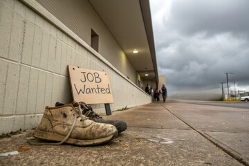 job wanted help sign on street. Homeless and unemployment