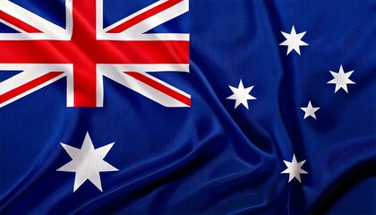 australian flag; fluttering in the wind, 3D;Vector style for banners, thumbnails and eye catching images.	