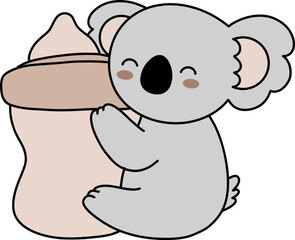 Cozy Koala Bear Nursery Milk Bottle Newborn Kids Cartoon