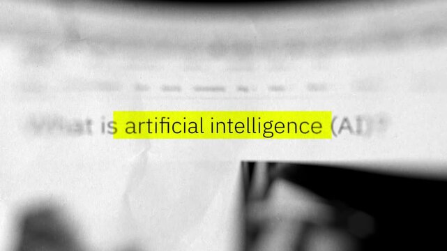 Loop animation of the words &lsquo;Artificial Intelligence&rsquo; with dynamic match-cut transitions and futuristic typography styles. Perfect for tech, AI, innovation, and digital transformation projects.