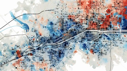 Fototapeta premium Simulating Urban Expansion and Environmental Impacts Geospatial Insights for Sustainable Development