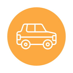 Car  Vector Circle Outline Icon. Eps 10 file 