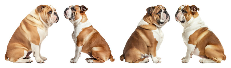 Obraz premium Bulldog Poses Sitting Looking Profile
