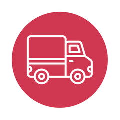 Truck  Vector Circle Outline Icon. Eps 10 file 