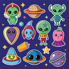 alien sticker set 
