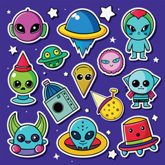 Obraz premium alien sticker set 