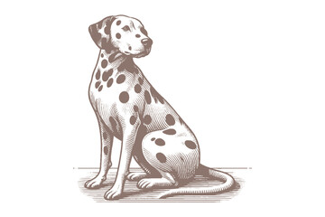 Dalmatian dog vector | dog vector | dog illustration | dog silhouette | dog tattoo | dog engraving | dog